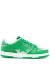 A Bathing Ape Sk8 Sta Leather Sneakers In Green