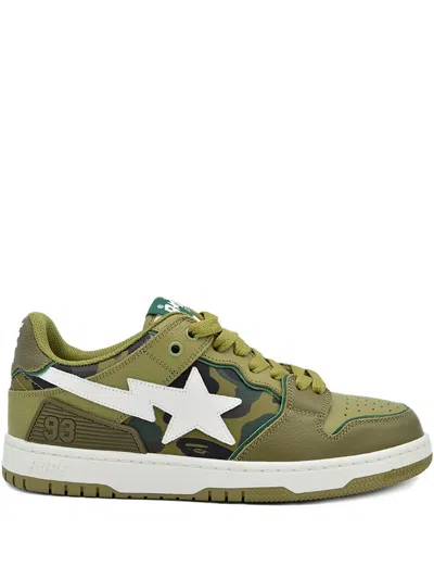 A Bathing Ape Sk8 Sta "olive Drab/green Camo" Sneakers