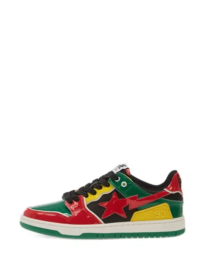 A Bathing Ape Sk8 Sta Patent Leather Sneakers In Multi