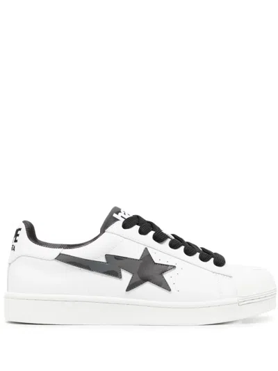 A Bathing Ape Skull Sta Logo-print Sneakers In White