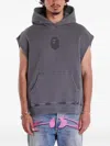 A Bathing Ape Sleeveless Hooded Sweatshirt In Black