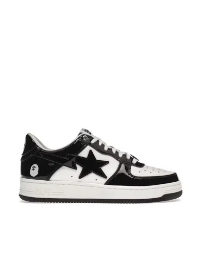 A Bathing Ape Bape Sta Patent Leather Sneakers In Black