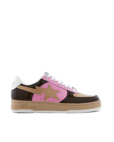 A Bathing Ape Bape Sta Leather Sneakers In Blue