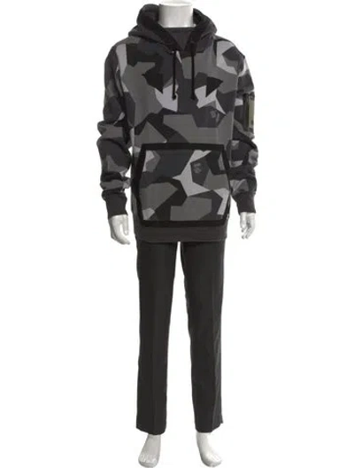 Pre-owned A Bathing Ape Splinter Camouflage Print Hoodie In Grey