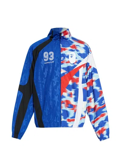A Bathing Ape Split Track Jacket In Blue