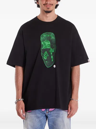 A Bathing Ape Spray Frankenstein Cotton T-shirt In Black