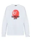 A Bathing Ape Spray-print Long-sleeve Sweatshirt In White