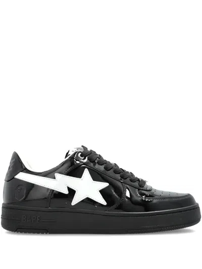 A Bathing Ape Sta #2 Patent Leather Sneakers In Black