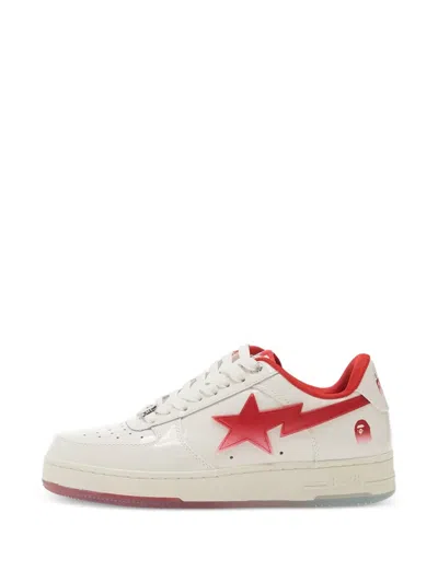A Bathing Ape Sta #4 Lace-up Sneakers In White