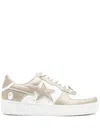 A Bathing Ape Sta #4 Low-top Sneakers In Gold