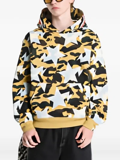 A Bathing Ape Sta Camo Shark Hoodie In Yellow