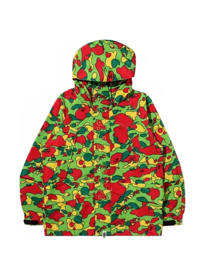 A Bathing Ape Sta Camo Snowboard Jacket In Green