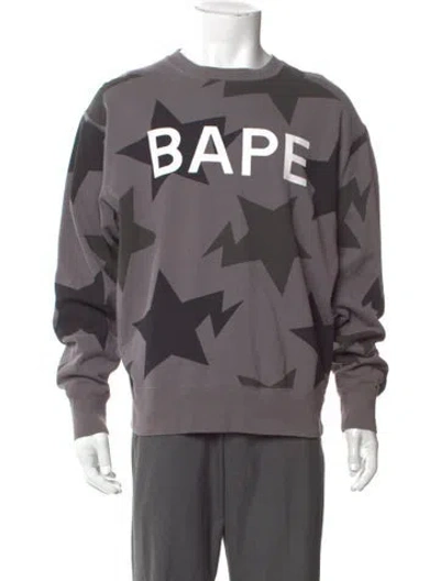 Pre-owned A Bathing Ape Sta Graphic Print Sweatshirt In Gray
