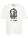 A Bathing Ape Sta Houndstooth Tee In Neutrals