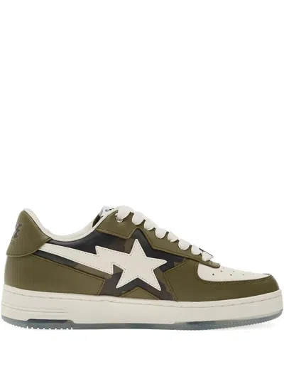 A Bathing Ape Sta Icon 2 M2 Leather Sneakers In Green