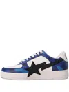 A Bathing Ape Sta Logo-patch Low-top Sneakers In Blue