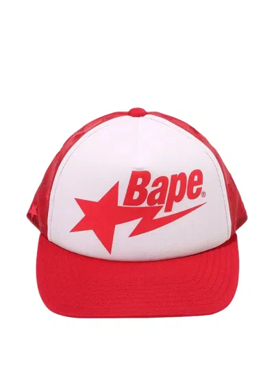 A Bathing Ape Sta Mesh Cap In Red