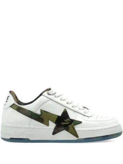 A Bathing Ape Sta™ Os Camo-star Sneakers In White