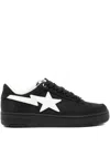 A Bathing Ape Sk8 Sta 3 Star-embellished Leather Sneakers In Black