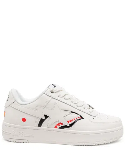 A Bathing Ape Sta Shark M2 Sneakers In White