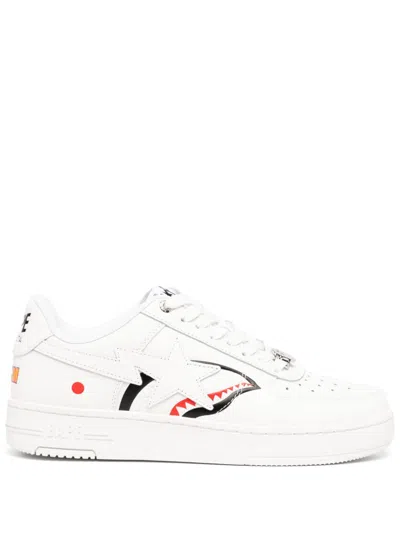 A Bathing Ape Sta Shark M2 Sneakers In White