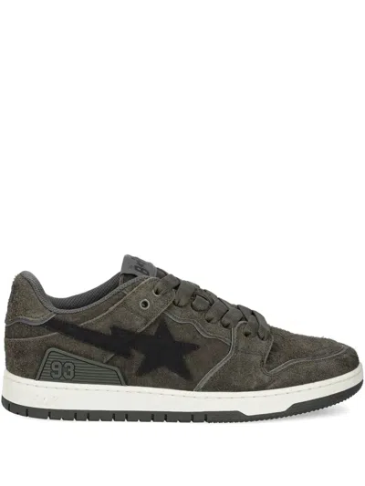 A Bathing Ape Star-93 Suede Sneakers In Green