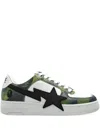A Bathing Ape Star-appliqué Camouflage-pattern Sneakers In White