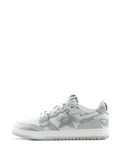 A Bathing Ape Star Camouflage Sneakers In Gray