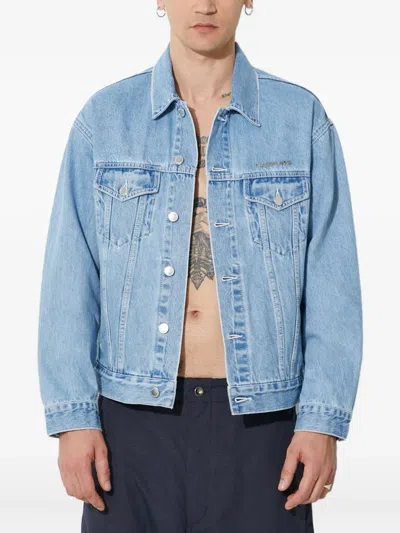 A Bathing Ape Star-detail Denim Jacket In Blue