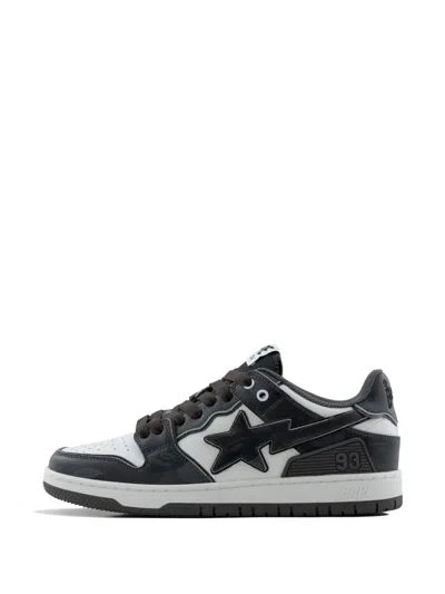 A Bathing Ape Star Detail Lace-up Sneakers In Black