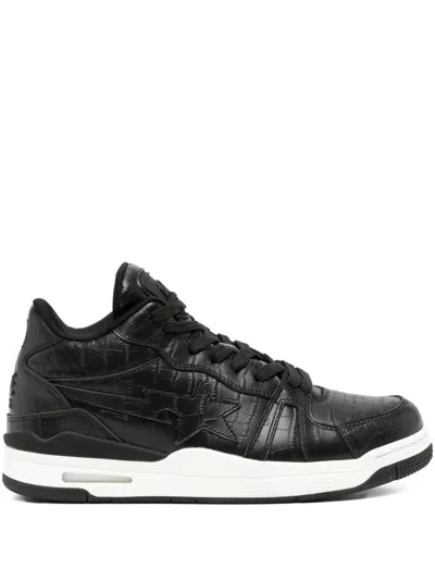 A Bathing Ape Star-embellished Trainers In Black