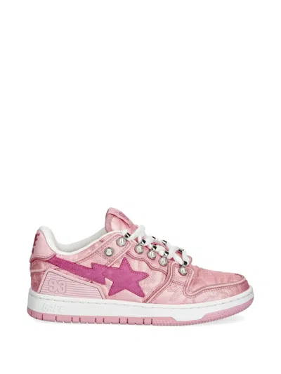 A Bathing Ape Star-embellishment Sneakers In Pink