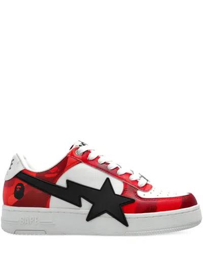 A Bathing Ape Star-embellishment Sneakers In Red