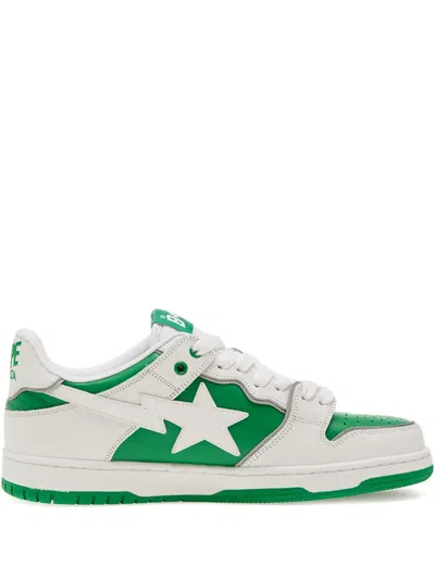 A Bathing Ape Star-embellishment Snekares In Green