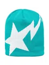 A Bathing Ape Star Lightning-motif Beanie Hat In Green