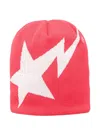 A Bathing Ape Star Lightning-motif Beanie Hat In Red