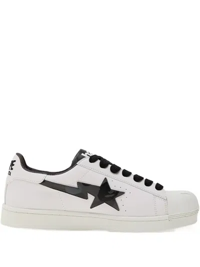 A Bathing Ape Star-lightning Sneakers In White
