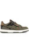 A Bathing Ape Star-patch Lace-up Trainer In Gray