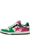 A Bathing Ape Star-patch Leather Trainers In Multi