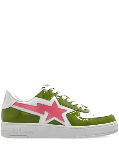 A Bathing Ape Star-patch Sneakers In Green