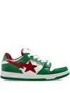 A Bathing Ape Star-patch Sneakers In Green
