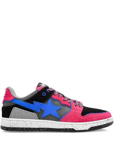 A Bathing Ape Star-patch Sneakers In Pink