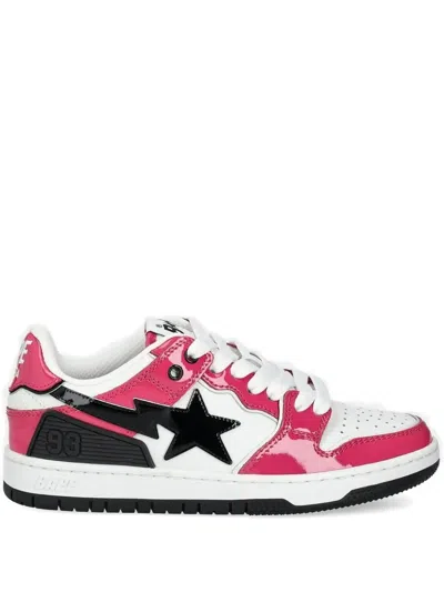 A Bathing Ape Star-patch Sneakers In Pink
