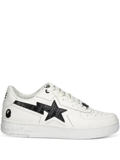 A Bathing Ape Star-crocodile Sneakers In White