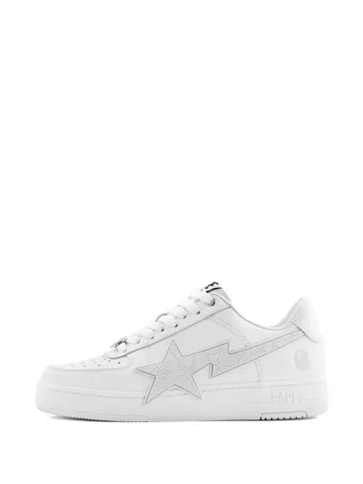 A Bathing Ape Sneakers Mit Sternprägung In White