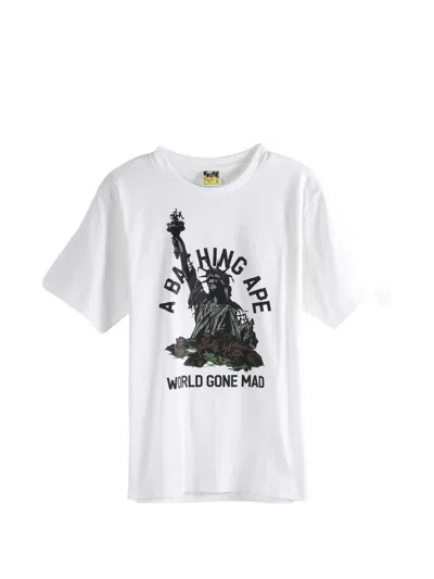 A Bathing Ape Statue Of Liberty Tee Graphic-print T-shirt In White