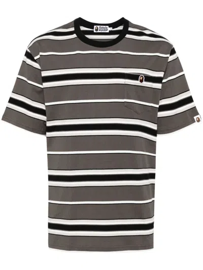 A Bathing Ape Stripe T-shirt In Black