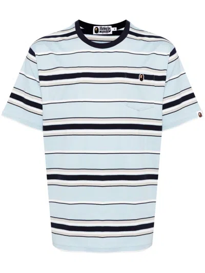 A Bathing Ape Stripe T-shirt In Blue