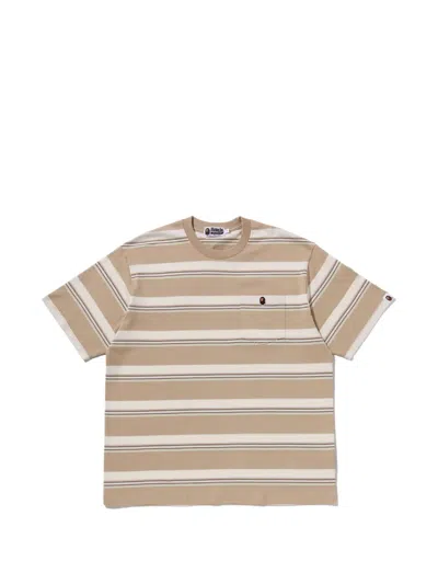 A Bathing Ape Striped T-shirt In Multi
