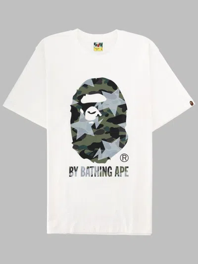 A Bathing Ape T-shirt Con Stampa In White